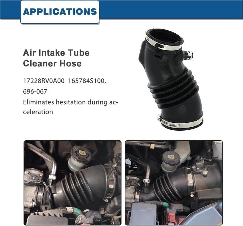 A ABIGAIL Air Intake Hose Compatible with Honda Odyssey 2011 2012 2013 2014 2015 2016 2017 V6 3.5L - Intake Filter Tube Replaces # 165784S100, 696-159 17228RV0A00 - Air Intake Duct Tube Boot - Image 3